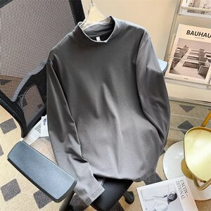 秋冬半高领T恤打底衫磨毛中领双面德绒长袖秋衣大码m-5xl t52 P15图片