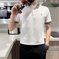 82906-P45男士短袖t恤韩版潮流修身翻领polo衫夏季精神小伙，男装T恤，电商D310B-1