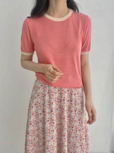 韩版拼色针织衫，女装，VERSON