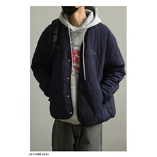 日系复古纯色廓形棉服外套男女冬季新款潮牌情侣棉衣夹克，男装夹克，星座506A