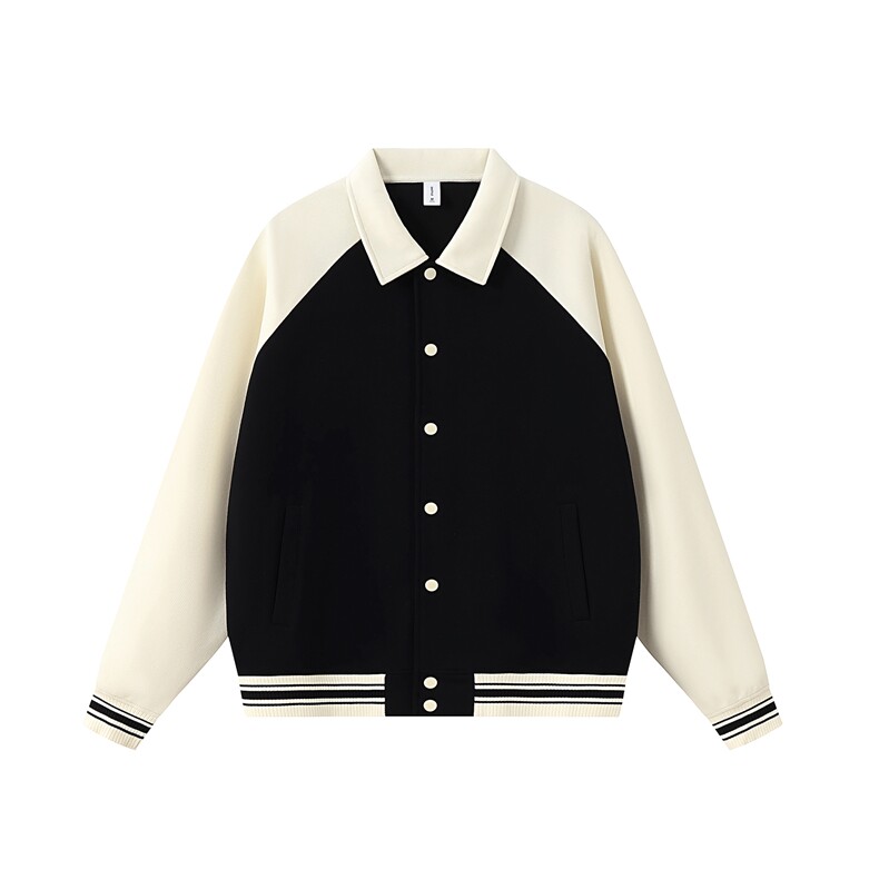 重磅420克boxy短款开衫翻领卫衣外套棒球服撞色外套男D9898-P68,女装短外套,星座610B-1