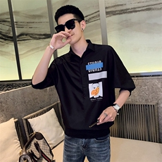 CSD85-P55控752021夏装精神小伙印花七分袖男装修身衬衫，男装衬衫，星座102A（原电商D309-1）
