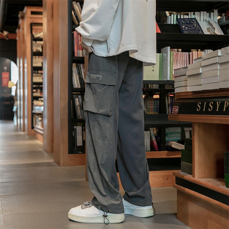 Q3116-TP45控价68秋季新款日系口袋宽松百搭抽绳束脚裤休闲裤男,男装休闲裤,电商A102-1