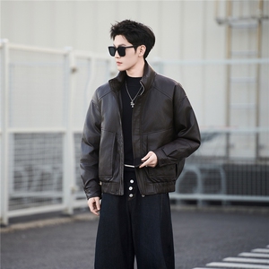 标50绒 皮羽绒服男士立领短款外套 8529-P235(控券后318)图片