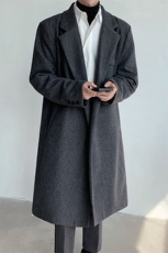 J251-P105秋季新款中长款毛呢风衣外套，男装风衣，星座109