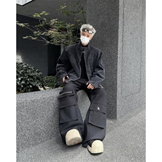 立体垫肩水洗牛仔外套男秋季痞帅美式cleanfit立领工装夹克，男装工装外套，星座410-6（原星座1304-1）