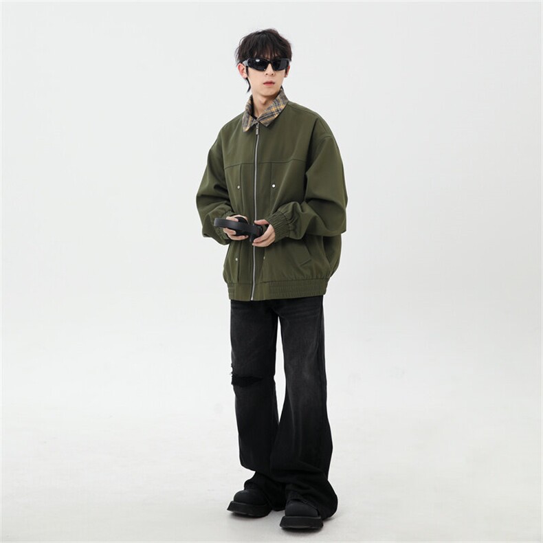 2025春休闲痞帅工装翻领夹克潮流外套得物二开XZ301b-2-JK2589P78,男装夹克,星座301B-2（原A443-1）
