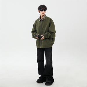 2025春休闲痞帅工装翻领夹克潮流外套得物二开XZ301b-2-JK2589P78图片