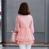 时尚女装夏季新款防晒衣甜美蕾丝拼接牛仔领长袖外套显瘦百搭上衣，女装防晒衣，凯瑟曼