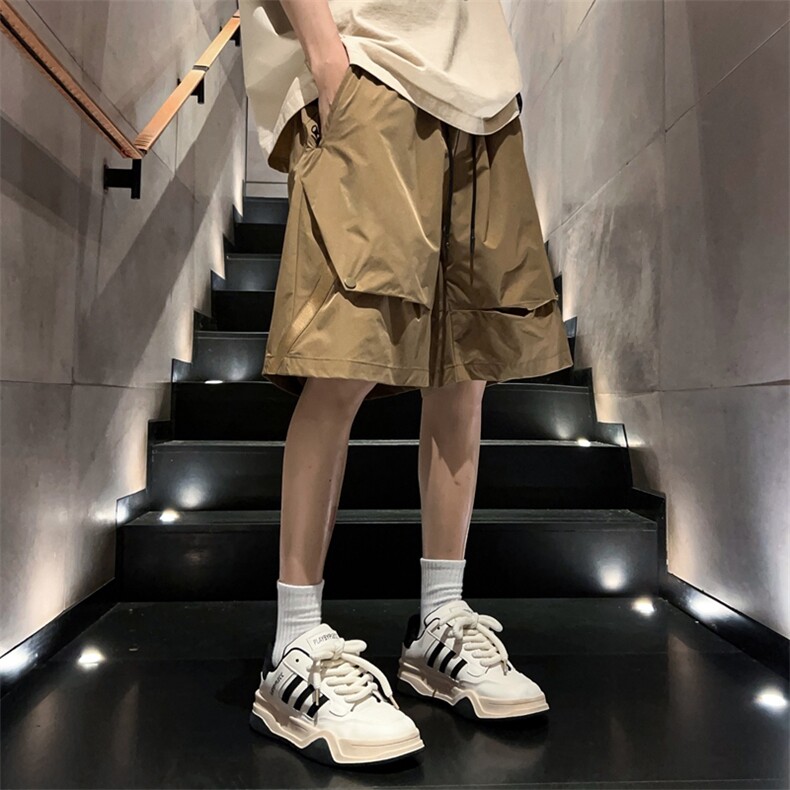 工装短裤男士夏季新款速干五分裤纯色短裤宽松百搭日系休闲短裤潮,男装牛仔裤,电商A409-1
