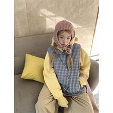 A558-P55秋冬蓝色格纹棉服马甲短款夹棉马甲外套，男装背心/马甲，星座911