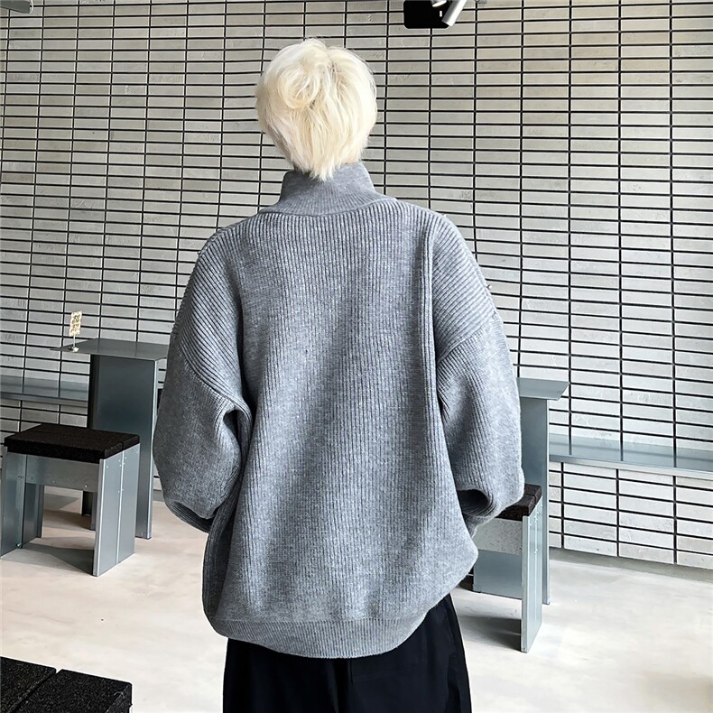 潮牌半拉链毛衣外套男秋季针织装饰美式情侣针织衫线衣2803-P58,男装针织衫/毛衣,电商C307