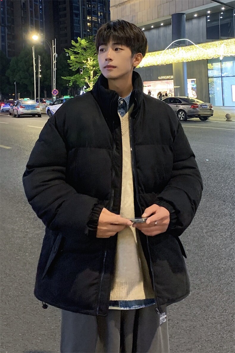 麂皮绒印花棉服男款冬季潮牌新款美式加厚羽绒服男士情侣冬装棉袄,男装棉衣,电商A409-1