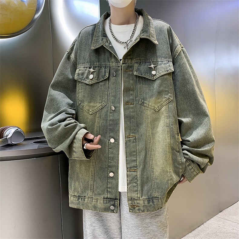 美式牛仔夹克外套男新款春秋季宽松ins潮牌高街情侣上衣CH08-P65,男装夹克,星座1008