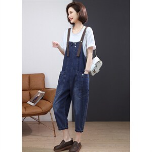 2022夏季新款时尚气质宽松显瘦休闲舒适背带牛仔裤套装,女装套装/套裙,丽影随形