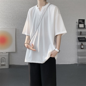 短袖男夏季新款港风宽松冰丝T恤T0158-P22图片