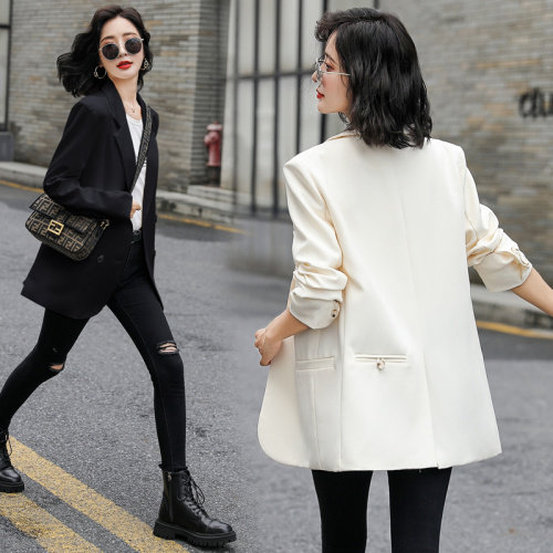 2022春款纯色小西装外套女韩版休闲英伦风西服时尚港味上衣,女装西装,瑶迪依秀