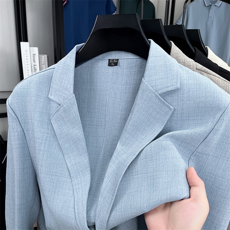 LIUYI3373男式秋季新款长袖简约亚麻西服休闲商务便服西装单西，男装西服，电商B360