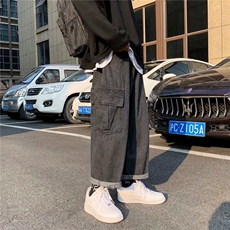 坠感阔腿牛仔裤男直筒宽松百搭工装裤春秋季老爹长裤潮牌insP40，男装牛仔裤，星座410-6（原星座1304-1）