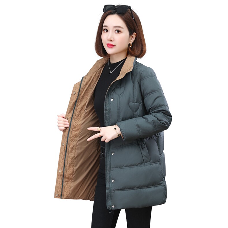 红色立领羽绒棉服女短款2024冬季新款小个子时尚简约保暖棉袄外套,女装羽绒服,依恋蒂丝