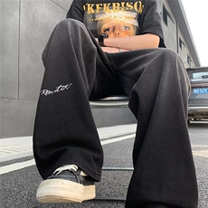 美式复古直筒牛仔裤男春秋新款设计感宽松阔腿裤N0836-P40，男装牛仔裤，星座308B-1