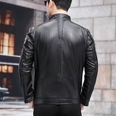 W8815春秋款海宁真皮皮衣男牛皮夹克商务男装机车外套P600，男装夹克，电商B360A（原721A）