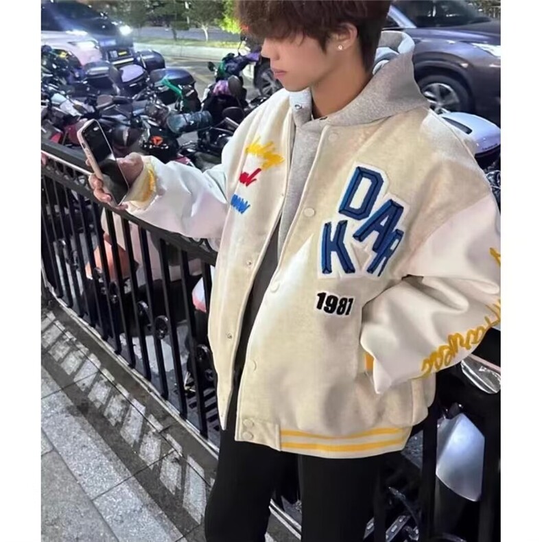 潮牌字母刺绣棒球服外套女春秋季美式高街JK7733,女装短外套,星座208-5