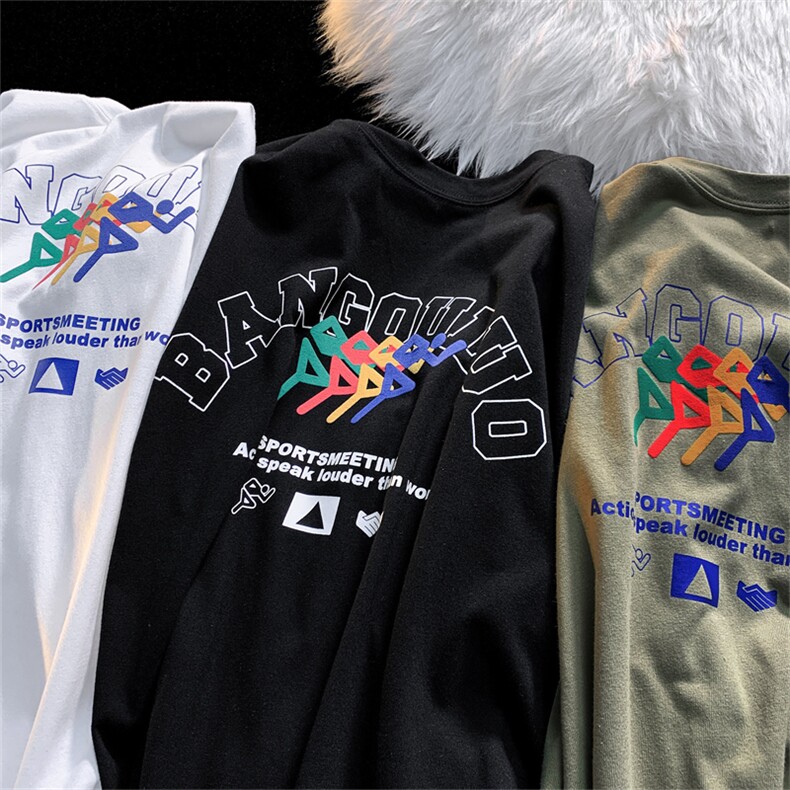 T恤潮流圆领男港风印花2026夏季新款短袖时尚B299-X5197-P40-控59,男装T恤,电商A061-1