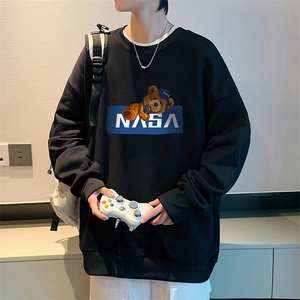 S6247-P28NASA秋季圆领卫衣男大码韩版宽松长袖外套