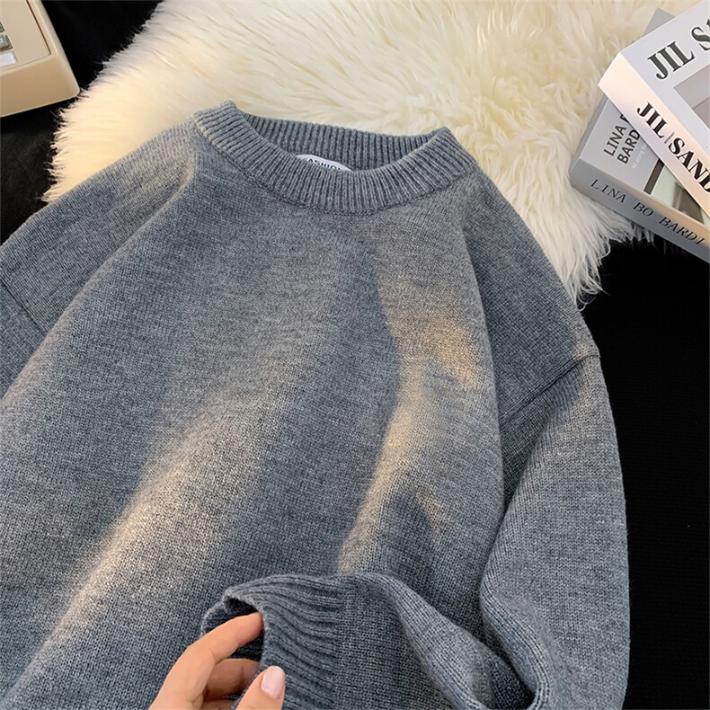 广东高品质色纱原线真北极绒（非染色）纯色秋冬圆领毛衣P48控68，男装针织衫/毛衣，电商B219A