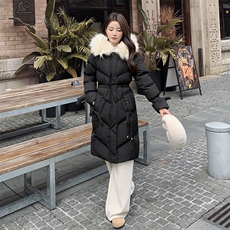 2023年长款纯色气质大毛领时尚潮羽绒棉衣，女装棉衣/棉服，艾仟回(原伊仟回)