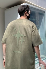 1麂皮绒重磅260克短袖发泡印花大码M-5XL短袖T恤男DT77016P38控58，男装T恤，星座226-2