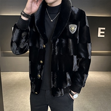 冬男商务休闲夹克金貂绒外套中年时尚保暖上衣爸爸装ZX8908-P245，男装夹克，星座1105-3