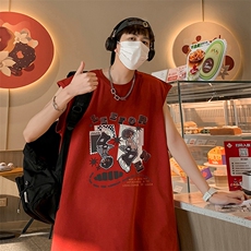 新款得物直播抖音品质纯棉250克重磅男无袖背心T恤T530P28控39，男装背心/马甲，电商C408(原B339-1)