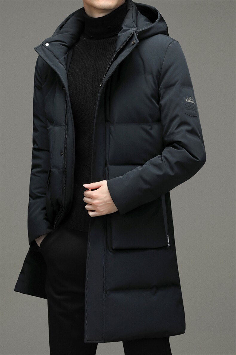 冬季新款男士长款连帽卡通拖鞋男商务休闲羽绒服外套ZG2956-P390,男装羽绒服,电商B212（原钱塘6029）