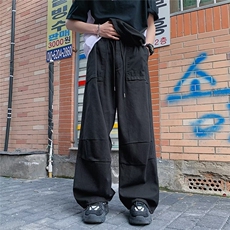 休闲裤男港风潮流日系文艺帅气2024夏季新款ins宽松长裤K5140-P41，男装休闲裤，星座412-2