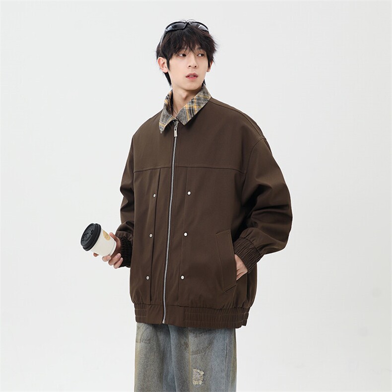 2025春休闲痞帅工装翻领夹克潮流外套得物二开XZ301b-2-JK2589P78,男装夹克,星座301B-2（原A443-1）