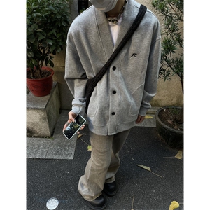 春季简约韩系V领长袖外套宽松慵懒风上衣 Y159图片