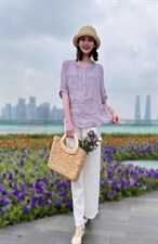 纯苎连衣裙 时尚风巜川哲》4028 风淑女风休闲风，女装连衣裙，川哲