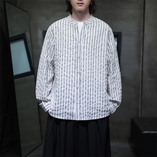 秋季新款风品质条纹长袖衬衫男立领衬衣潮新中式T2451-P68，男装衬衫，电商A227