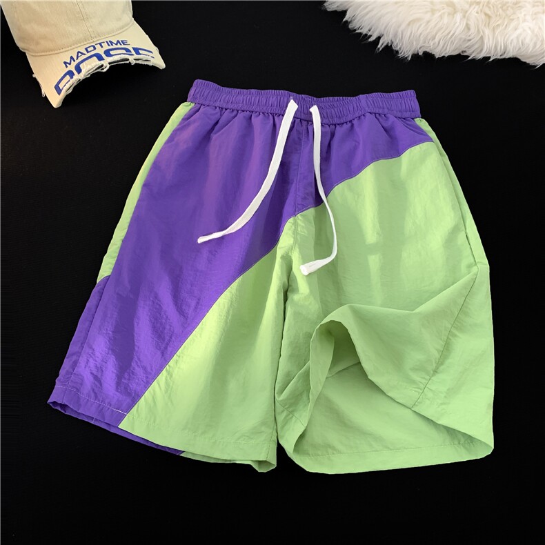 夏季冰丝拼接短裤宽松休闲运动沙滩裤五分裤DK17-P28，男装牛仔裤，星座222-7