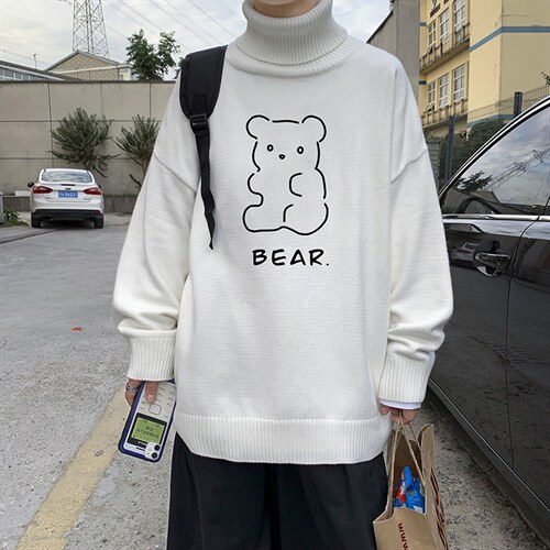 2024秋冬装新款大码宽松高领休闲上衣韩版潮流A161-2-M2059-P50，男装针织衫/毛衣，电商A161-2