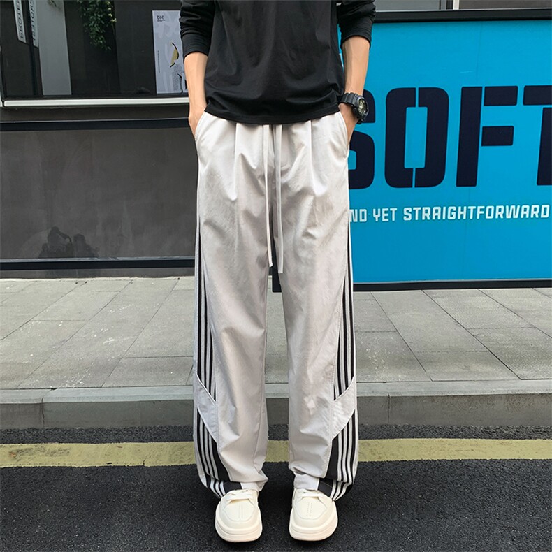 2025秋季新款外景撞色三条杠长裤M-5XLHK25806-特P25，男装休闲裤，电商A022