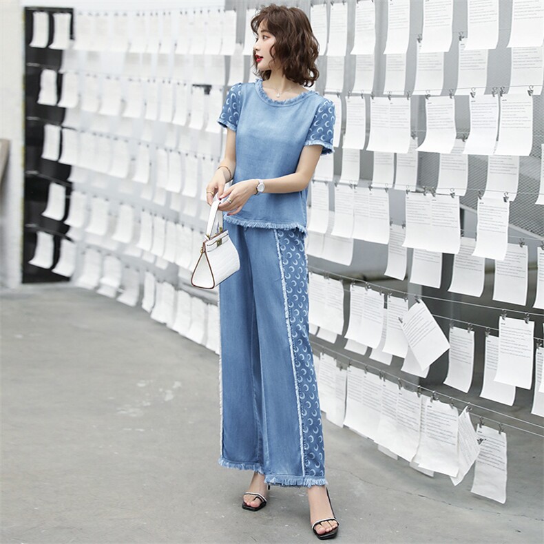 2021年夏季时尚潮流舒适短袖套装/套裙圆领个性气质,女装套装/套裙,魅影