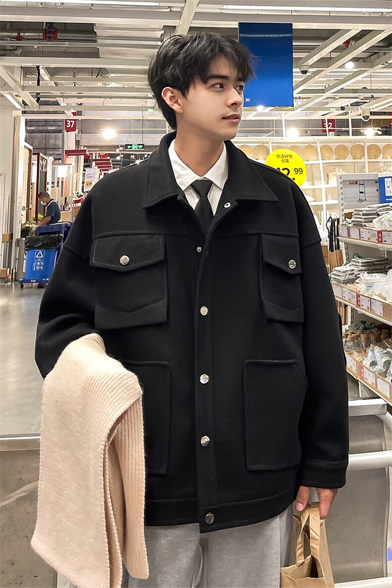 男装呢料大衣2026秋冬季新款毛呢大衣男生外套XZ514-2-F598-P125,男装毛呢大衣,星座514-2(原B239)