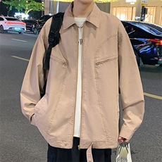 秋冬新款夹克全棉水洗重磅青少年外套日系棒球服上衣，男装夹克，星座1206-1（原A206-1）