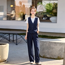 小香风洋气时尚套装夏季新款超火韩系穿搭一整套显瘦三件套，女装套装/套裙，秀美人生