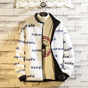 703-Y253-P118 冬季高品质定制印花羊羔毛拼色外套双面穿棉衣图片