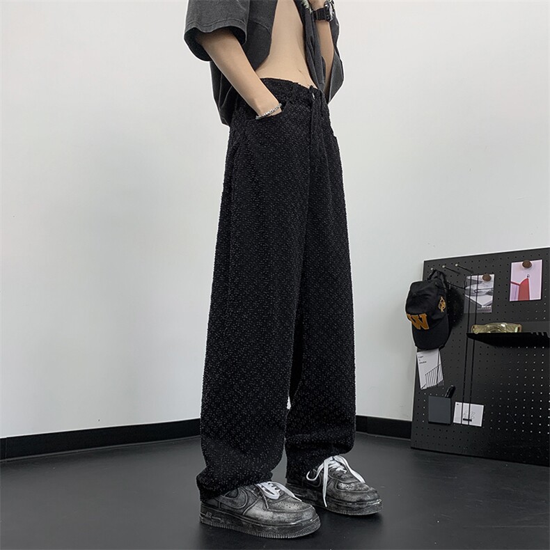 美式复古水洗阔腿牛仔裤新款ins百搭宽松直筒长裤子男N01396-P45,男装牛仔裤,星座308B-2