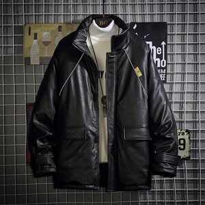 网格日系缉明线休闲皮衣男秋季时尚青年皮夹克A090-MY75P125限158图片